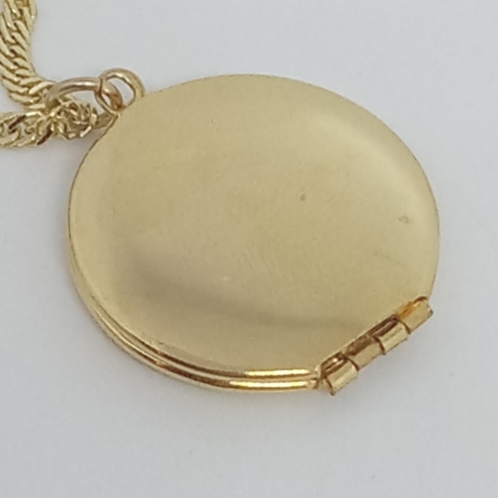 * Washington DC Locket pendant gold tone 14K GP twist chain necklace - Picture 5 of 6